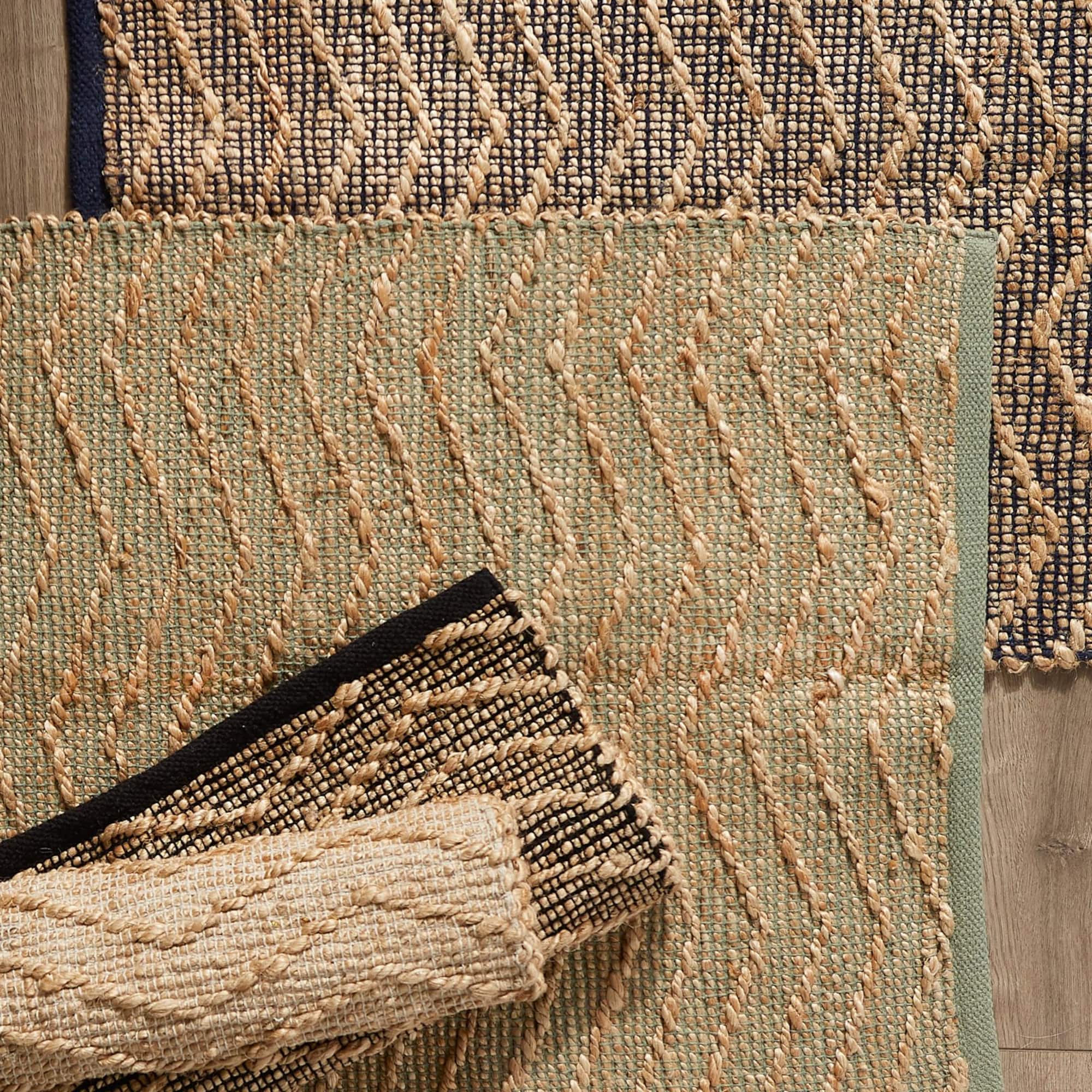 DII® Black With Natural Jute Chevron Hand-Loomed Rug, 2ft. x 3ft.